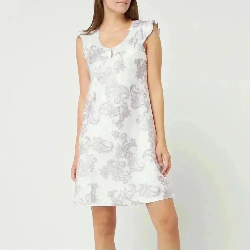 Lauren Ralph Lauren Black Tag Paisley Satin Like Paisley Sundress Nightgown Sz L